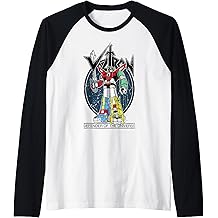 Voltron Retro Defender Colourful Distressed Raglan Baseball Tee