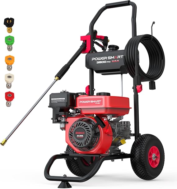 PowerSmart Gas Pressure Washer 3800 PSI 2.5 GPM, 212cc, 35 Hose