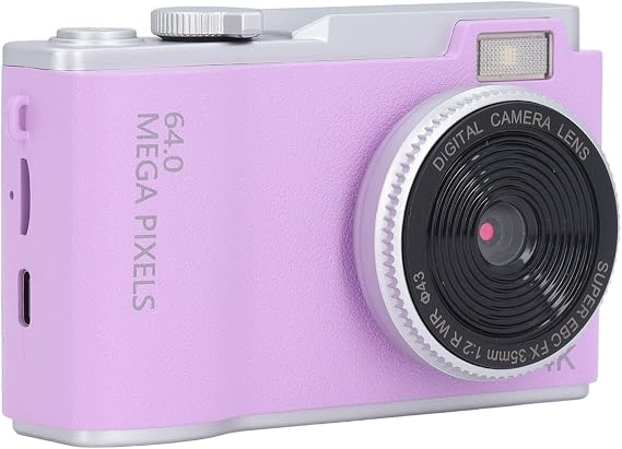 Digital Camera, 48MP 1080P Retro Digital Camera, 16x Zoom Anti-shake Digital Camera, Compact Travel Camera Purple