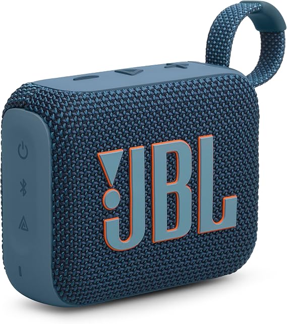 JBL GO4 Bluetooth Speaker, USB-C Charging/IP67 Dustproof and Waterproof/App Compatible/Passive Radiator/Portable/Blue JBLGO4BLU