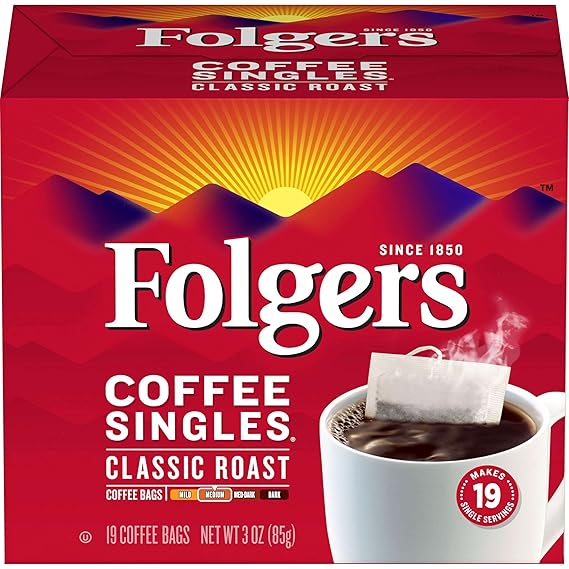 Folgers Classic Roast Coffee Singles, 19 ct