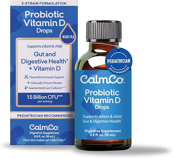 CalmCo Probiotic Vitamin D Drops, Unflavored, 15ml (Pack of 1)
