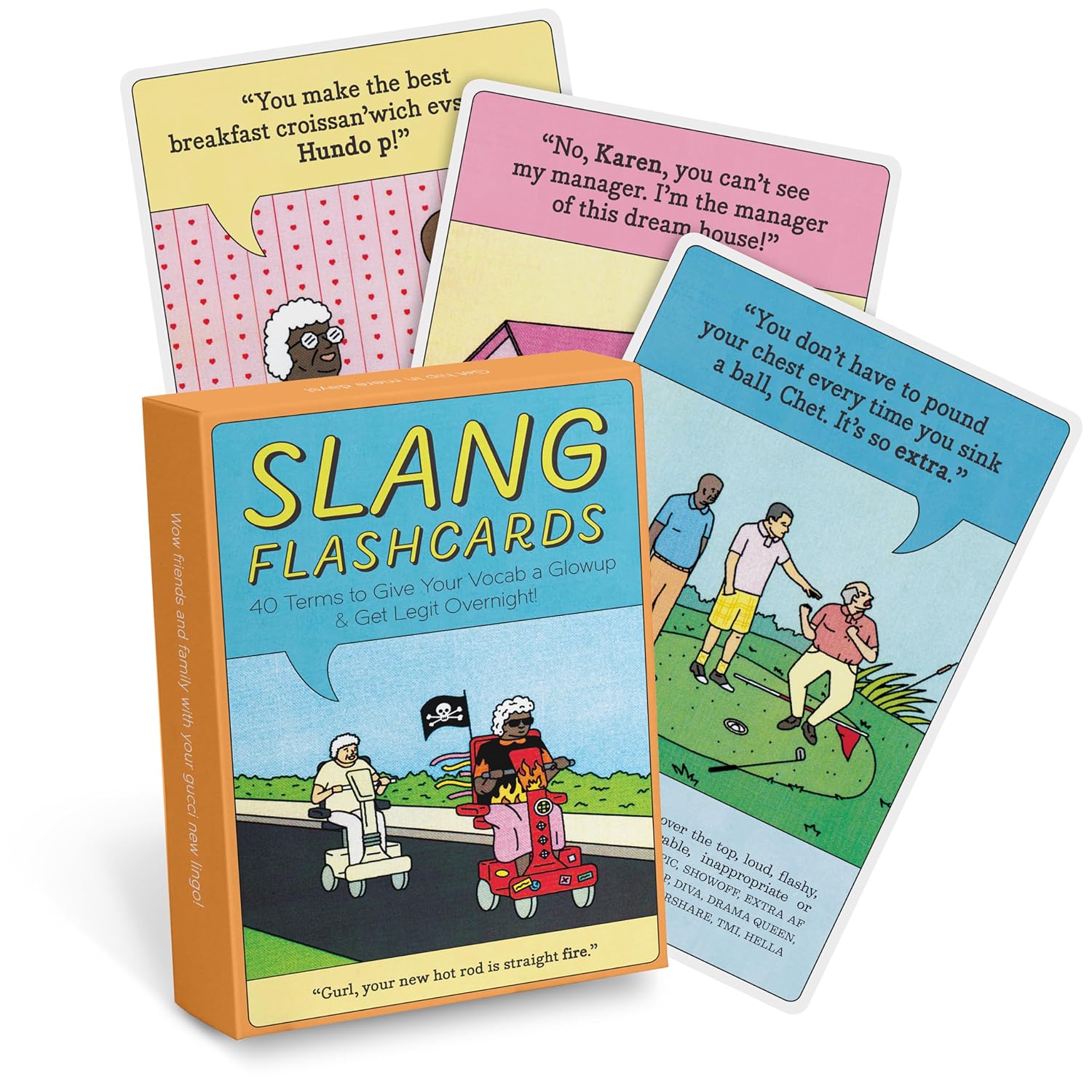 Knock Knock Slang Flashcards Deck, 40 Terms to Give Your Vocab a Glowup 2021 Edition Knock Knock Flashcards Hardcover – September 1, 2021