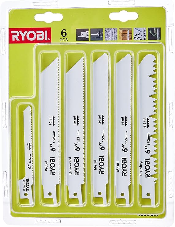 RYOBI Reciprocating Blade Kit 6 Piece