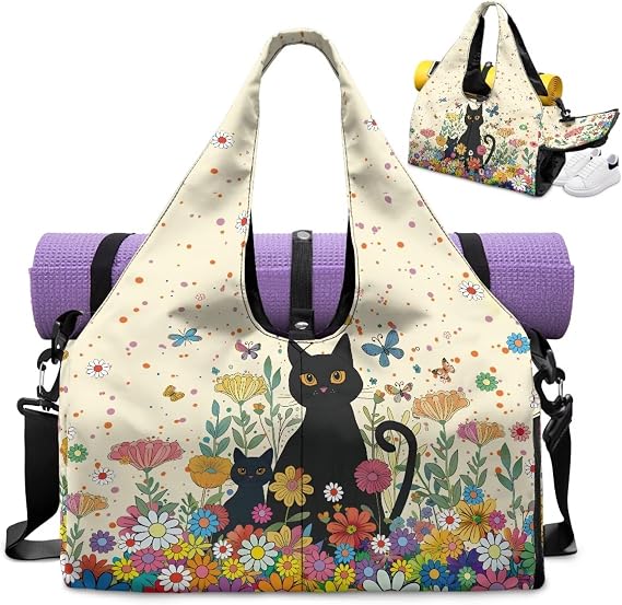 GLENLCWE Gym Bags for Women Waterproof Yoga Mat Bag with Shoe Compartments & Yoga Mat Holder Sports Bag Durable Sports Bags for Girls
