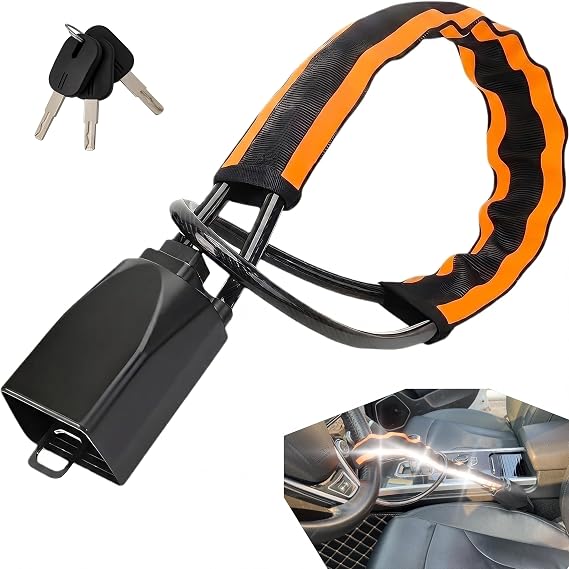Reflective Steering Wheel Lock,Heavy-Duty Anti-Theft Car Security Lock,OR