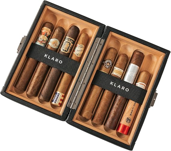 CASE ELEGANCE Maxwell 8-Cigar Hard Case, 180 Degree Opening, Black