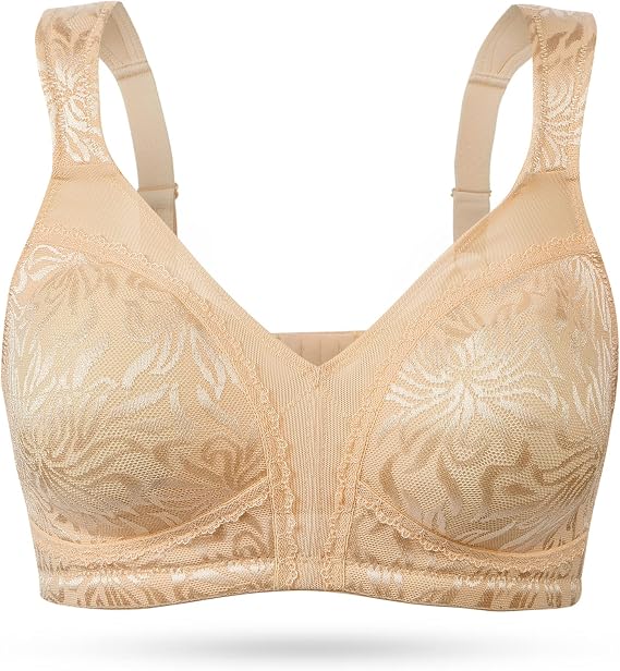 Wingslove Women's Full Coverage Non Padded Comfort Minimizer Wire-Free Bra Plus Size