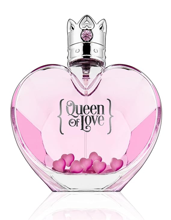 BeautifyBeauties Queen of Love Women's Eau De Parfum- Natural Sweet Body Scent In Pink Heart Shaped Bottle- Fruity Fragrance Perfume With Patchouli, Vanilla & Sandalwood - 3.3 fl.oz.