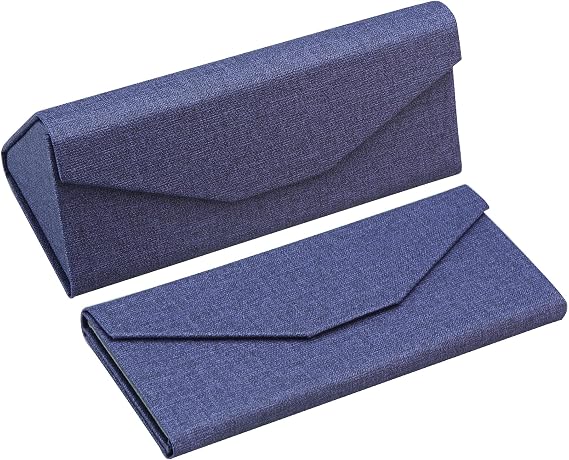VisionGlobal 2 Pack Eyeglass Case Hard Shell with Foldable Design, Portable Sunglass Case for Glasses Protection, Lightweight