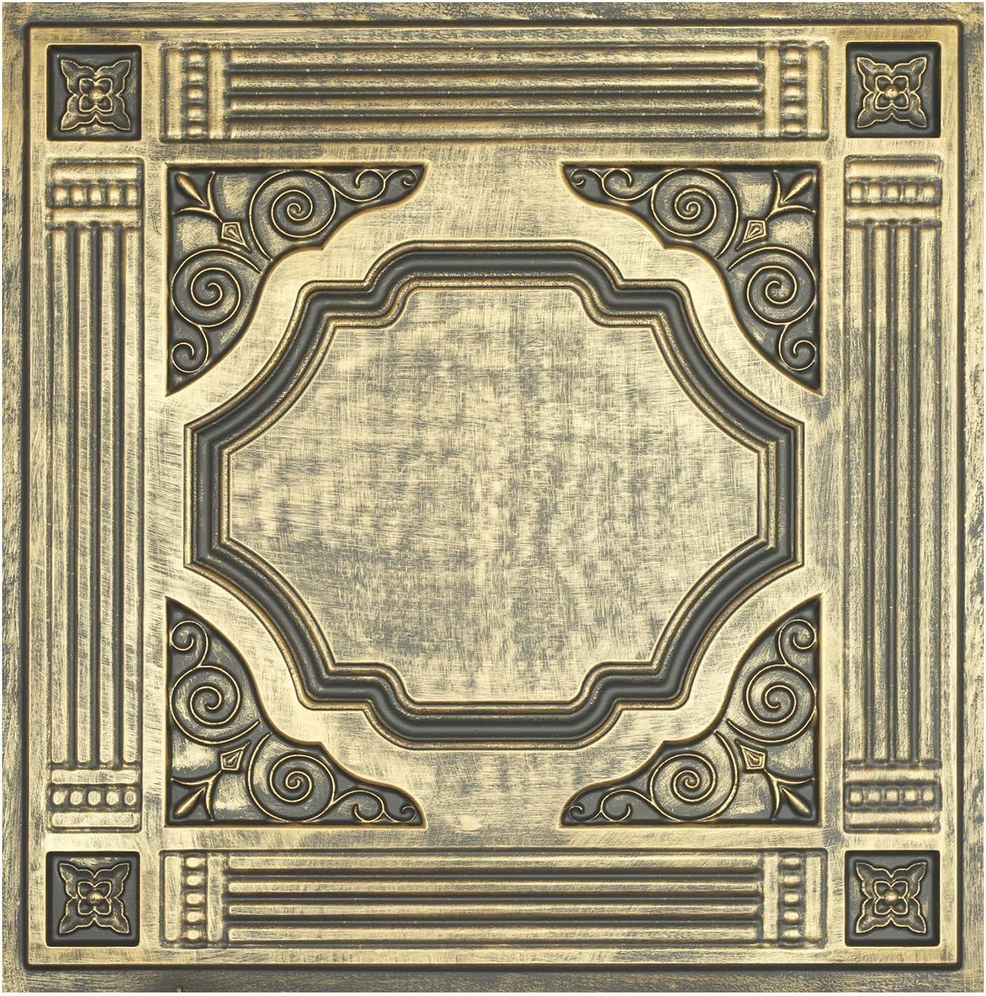 24 x 24 Drop Ceiling Tiles, Home Decor Luxury, for Apartment PL65 10tileslot Ancient Gold