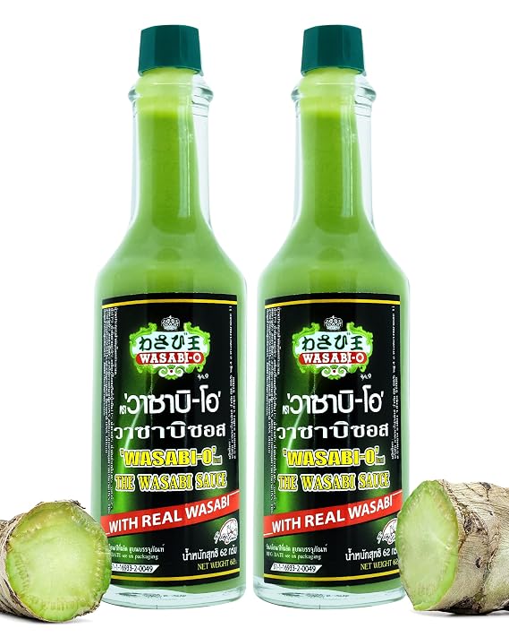 Wasabi-O Hot & Spicy Wasabi Sauce - Real Japanese Sauce - Vegan, Gluten-Free & Organic Wasabi - Mild Heat for Sushi, Seafood, Steak, Dipping 2 X 2.2 OZ