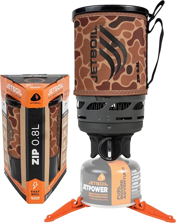 Jetboil Zip 0.8L 高速沸騰ストーブ バックパッキングやキャンプ用 ダック迷彩