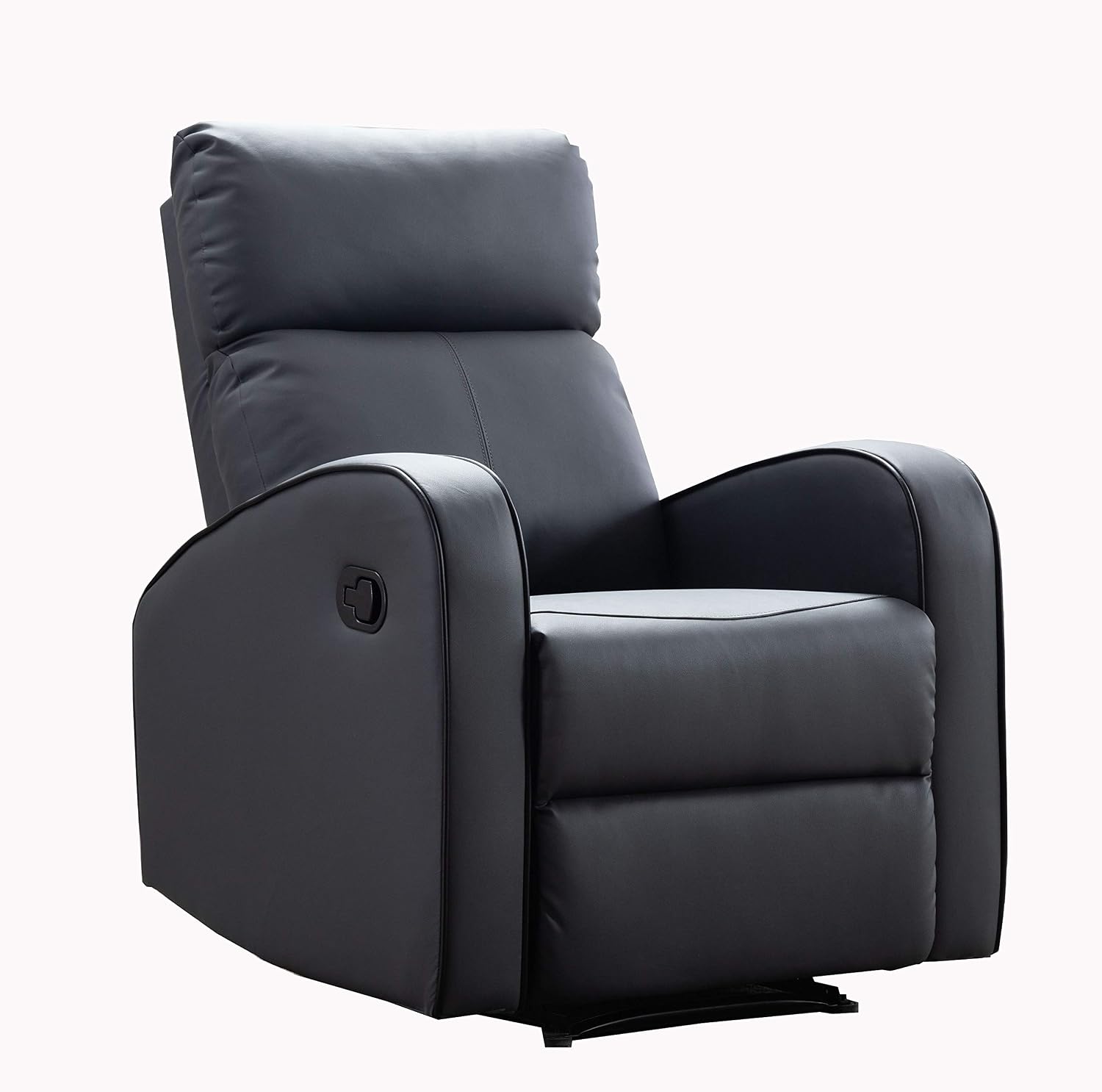 Furnituremaxi Boston Grey Leather 1 Seater Recliner Sofa