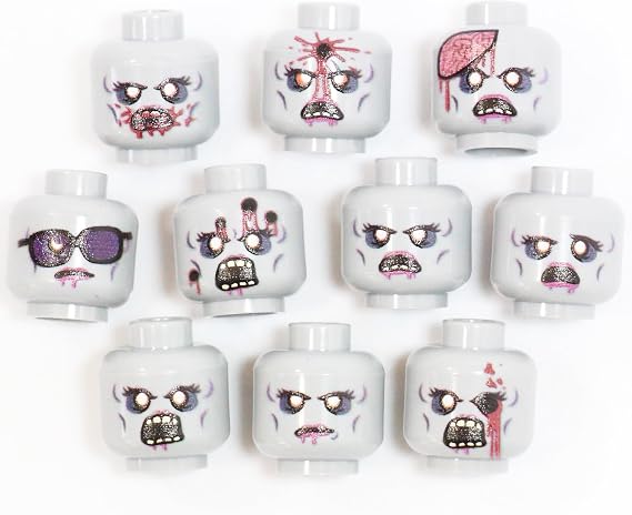 BrickTactical Female Zombie Head Pack for Minifigs