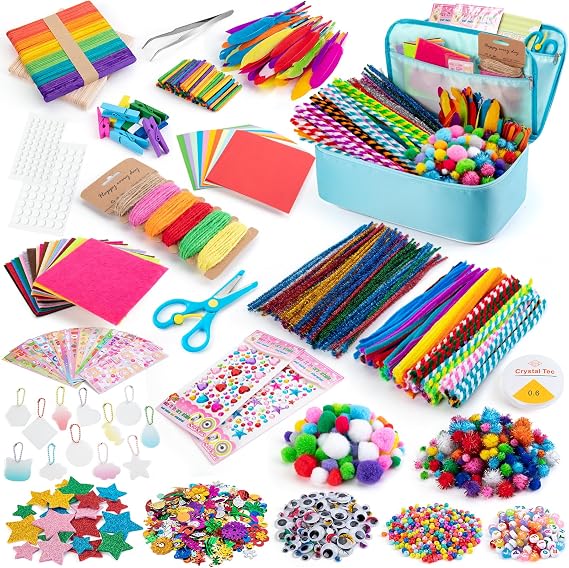 Sundaymot Arts and Crafts Supplies for Kids, 2000+Pcs DIY Craft Kits