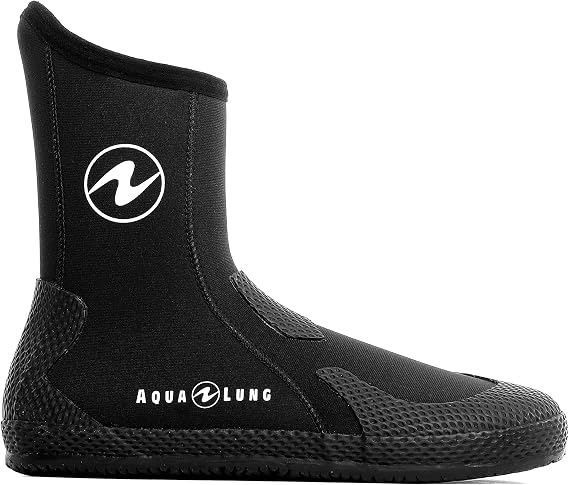 AQUALUNG Unisex Superzip Dive Boots - Warm Ergonomic Protective Neoprene Scuba Diving Boots with Non-Corrosive YKK Zippers, Elastic Cuff Binding & 8mm Thick Treaded Sole