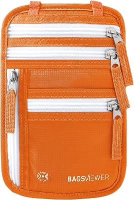 Neck Wallet, RFID Blocking Passport Holder for Travel, Waterproof and Slim Pouch with Adjustable Neck Strap for Men, Women to Secure Cash and Credit Cards, 8 8.5