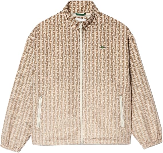 Lacoste Men's Long Sleeve Aop L Full Zip Hoodless Blouson Jacket W/Arm Stripes