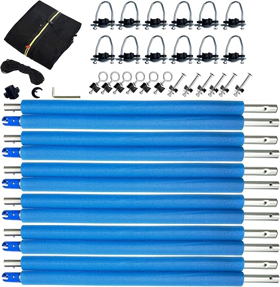 Universal Trampoline Net and Poles Replacement, 16 ft, 6 Straight Poles