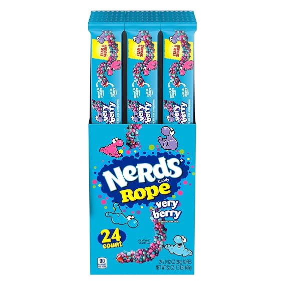 Nerds Berry Rope Candy 24 x 26g, 624g/1.4 lb