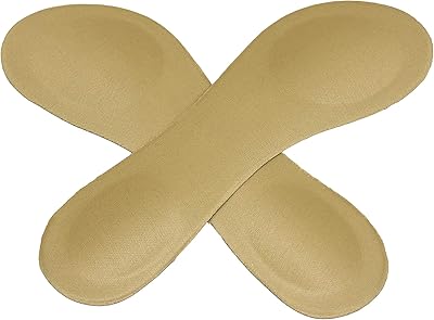 Happystep 34 Length Women Thin Shoe Insoles for High Heels, Pumps, Open Toes, Flats, and Sandals, Cushion for Heel and Ball of The Foot, Shock Absorption US Women Size 5-7, Tan
