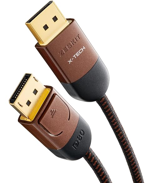 Zeskit X-Tech VESA Certified DisplayPort 2.1 Cable DP80 80Gpbs, 3ft
