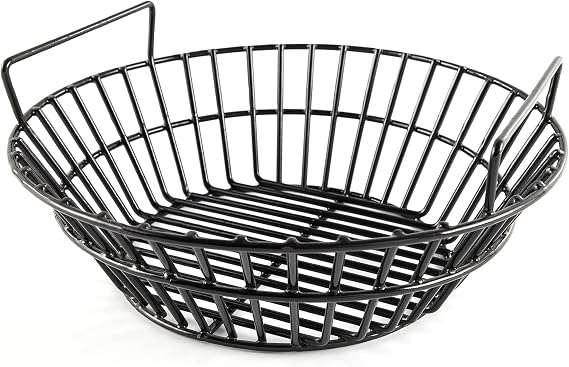 Charcoal Ash Basket Fits for Large Big Green Egg Grill, Kamado Joe Classic | Porcelain Steel Ash Basket for Pit Boss, Louisiana Grills, Charcoal basket for Primo Kamado Grill and Large Grill Dome