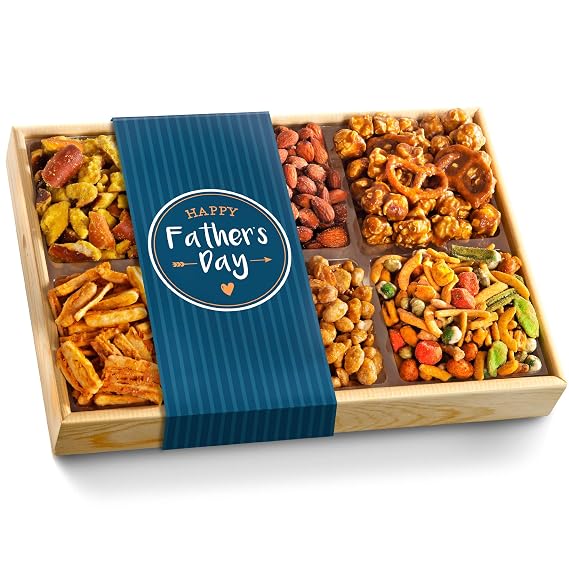 Father's Day Crunch 'n Munch Snack & Nut Variety Tray Gift Box