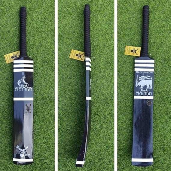 Black Mamba Hard Tennis Cricket Bat - Black - 35 Inches