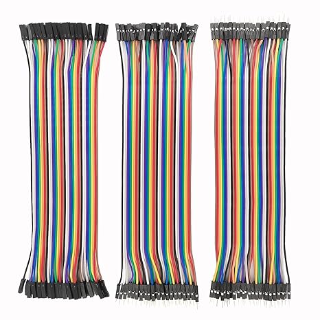 Fielect 120Pcs 50cm Breadboard Jumper Wires Multicolored Dupont Jumper Wires 40Pin Male to FemaIe, Male to Maie, Female to FemaIe Breadboard Jumper Ribbon Cables for Arduino and Raspberry Pi