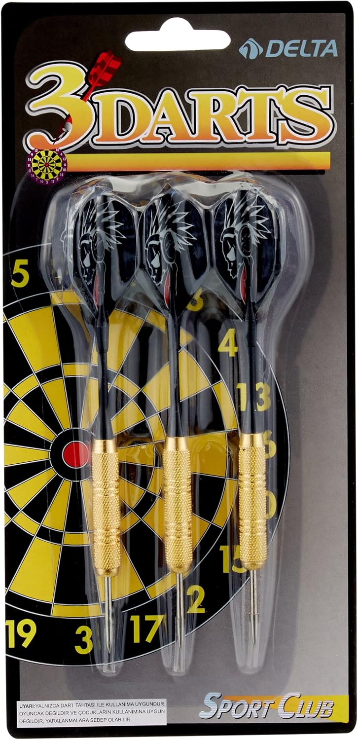 Delta Dart Arrow 3’ Set - Steel End  Brass Body  Colorful Wing - Dart Arrow Set, 18 GR