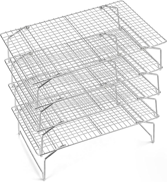 P&P CHEF 4 Tier Stackable Cooling Racks for Cooking and Baking, 15" x 10"