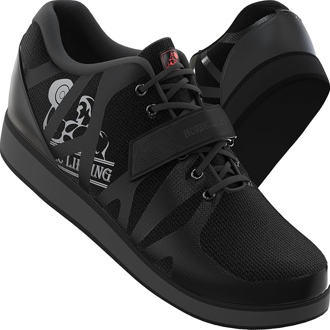 Nordic Lifting MEGIN Deadlift Shoes - Elevated Heel Gym Footwear for Powerlifting, Weightlifting & Strength Training - Non-Slip Sole Lifting Shoes for Men