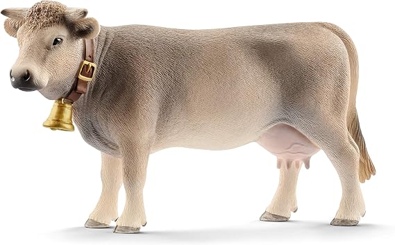 Schleich Farm World - Braunvieh Cow Toy Figurine - Kids Ages 3+ | 13874 | Farm Animal Figurine, Realistic Animal Toys, Barn Toy for Kids 3+, Screen-Free Imaginative Pretend Play, Montessori Toy