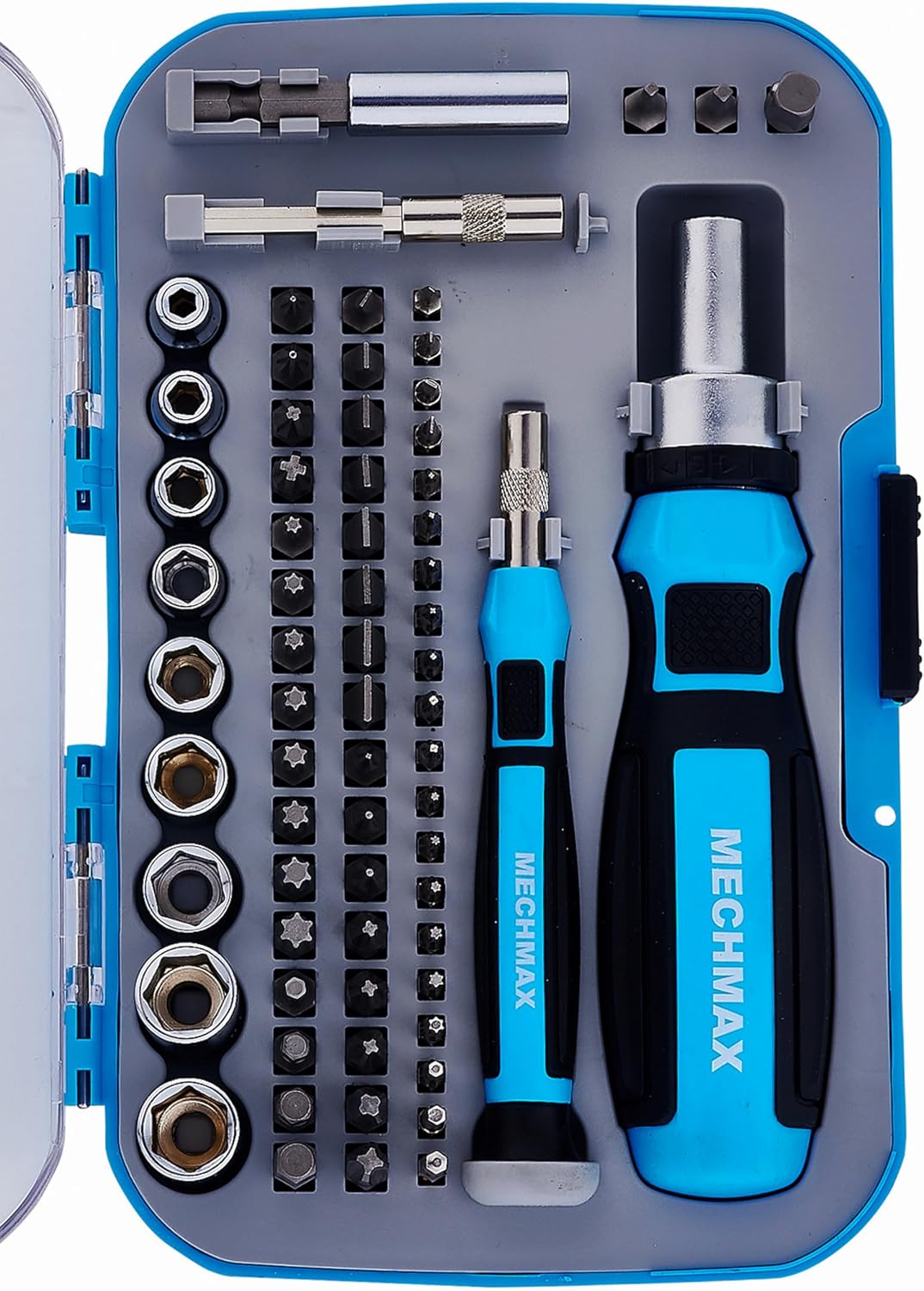 68 Pcs Ratchet Driver Bits & Socket Set, Magnetic Bits with Storage Case for Home, Office, Apartment, Car, Motorcycle, Furniture, Electronics Projects, Gifts and More