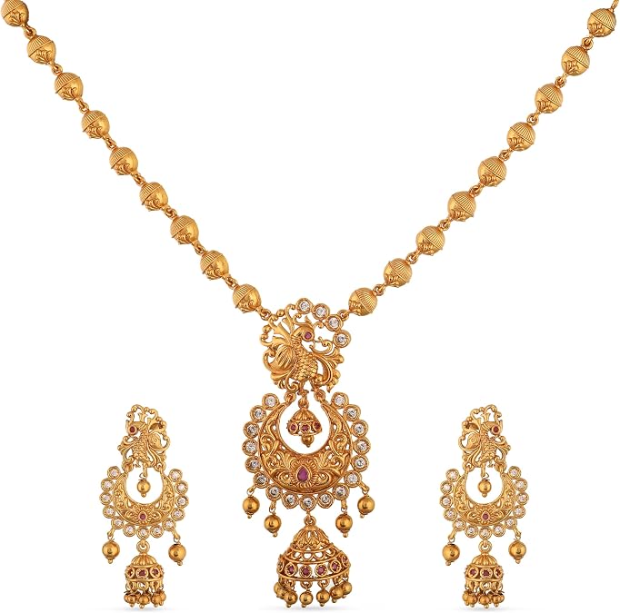 TARINIKA Mara Indian Short Necklace Set - Indian Jewelry Set for Women