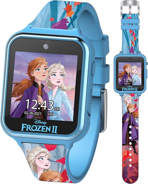 Accutime Kids Disney Frozen Smart Watch with Camera for Kids and Toddlers - Interactive Smartwatch for Boys & Girls with Games, Voice Recorder, Calculator, Pedometer, Alarm, Stopwatch