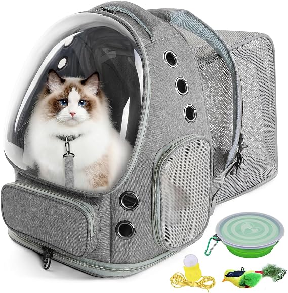 Expandable Cat Carrier Backpack No Tools Required large Pet Carrier Backpack Suitable for Cats and Dogs Weighing up to 8KG Cat Bag with Inner Safety Hook for Travel Hiking Camping