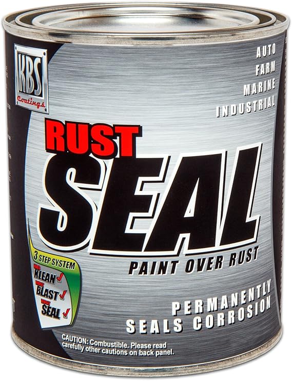 KBS Coatings 4402 Satin Black Rustseal -1 quart, Covers 50 Sq Ft, Proven Rust Prevention