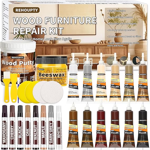 Wood Furniture Repair Kit, Multi-Purpose Tool for Wood Scratch Cracks Hole