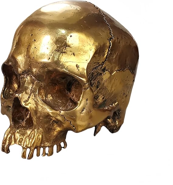 Brass Skull Head, Halloween Skull Decor Gifts for Man Women