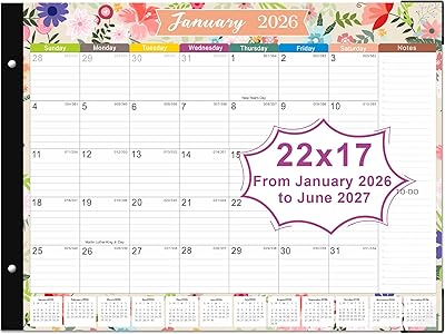 Desk Calendar 2026-22 x 17 Large Desk calendar - 18 Mouths From January 2026 to June 2027, Desktop Calendar 2026 for Planning and Organizing Office or Home