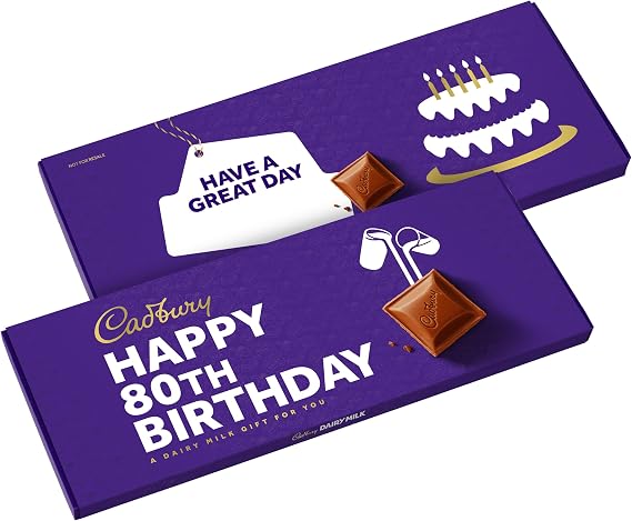 Cadbury Dairy Milk Happy 80th Birthday Gift Chocolate Bar Extra-Large 850g