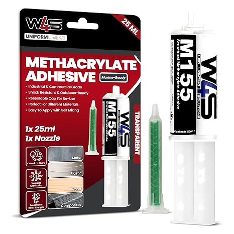 Wired4Signs MMA Adhesive 25ml | Heavy Duty Glue for Metal Plastic PVC | Fast Curing High Strength Methacrylate Marine Construction Repair Bonding Agent
