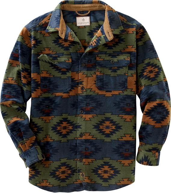 Legendary Whitetails Mens Long Sleeve Fleece Button Up Shirt