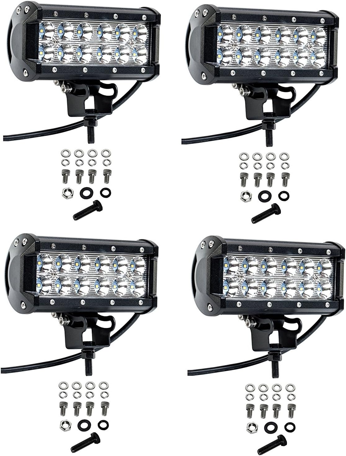 Cutequeen 4 X 36w 3600 Lumens LED Spot Light for Off-Road Rv ATV SUV Boat 4x4 Lamp Tractor Marine Off-Road Lighting Pack of 4
