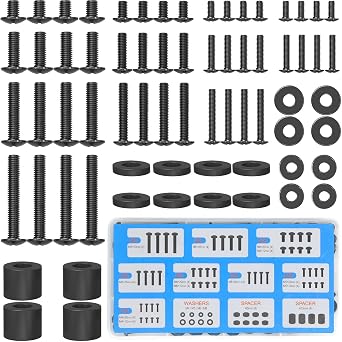 MOUNTUP Universal TV Mounting Hardware Screw Kit with Box - M4 M5 M6 M8 Screws, Spacers & Washers for Most LED LCD OLED 4K TVs, Replacement Screws for TVs/Monitor Mounting up to 80 inches, MU0041