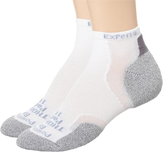 Thorlos Womens Experia Xccu Thin Cushion Low Cut Running Socks, White (1 Pair), Medium US