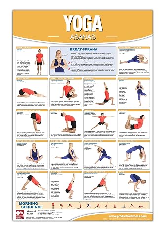 Yoga - Asana Poster/Chart Laminated; Yoga Poster, Yoga Chart, Asana Chart, Yoga poses, Yoga Stretches Chart, Yoga Workout, Hatha Yoga Chart, Flow Yoga, Ashtanga Yoga, Yoga Sutras, Yoga Positions